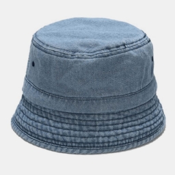 Unisex Denim Broken Holes Made- Old Fashion Outdoor Aurinkovarjo Bucket Hat