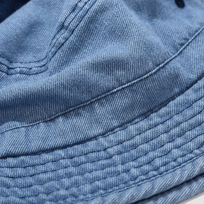 Unisex Denim Broken Holes Made- Old Fashion Outdoor Aurinkovarjo Bucket Hat