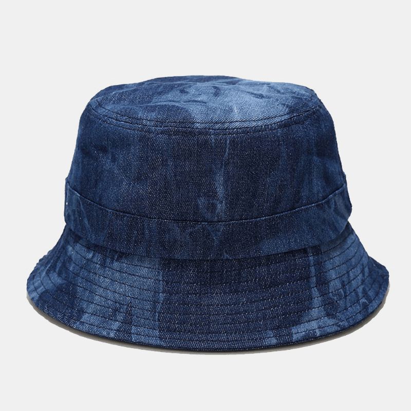 Unisex Denim Broken Holes Made- Old Fashion Outdoor Aurinkovarjo Bucket Hat