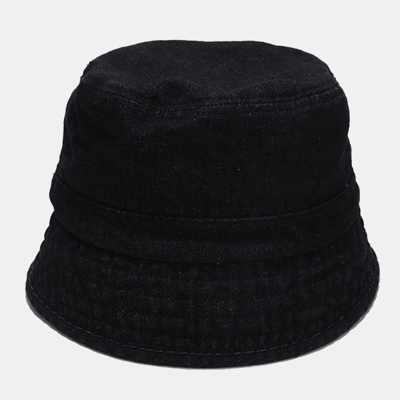 Unisex Denim Broken Holes Made- Old Fashion Outdoor Aurinkovarjo Bucket Hat