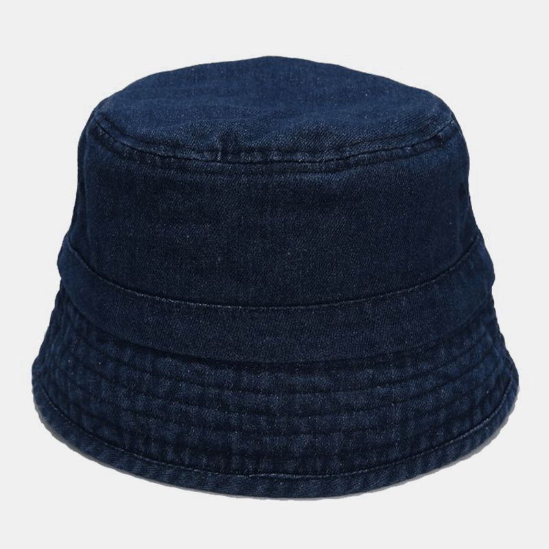 Unisex Denim Broken Holes Made- Old Fashion Outdoor Aurinkovarjo Bucket Hat