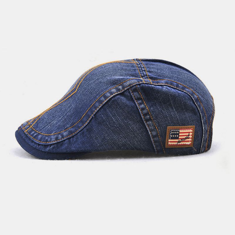 Unisex-Kaksoiskirjontalanka Diamond Grid Ivy Cap Säädettävä Casual Twill Cap Baret Cap Litteä Hattu