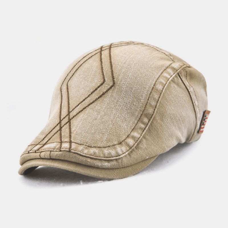 Unisex-Kaksoiskirjontalanka Diamond Grid Ivy Cap Säädettävä Casual Twill Cap Baret Cap Litteä Hattu