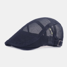 Unisex-Kokoinen Mesh-Barettihattu Summer Cool Suncreen Hengittävä Litteä Lippalakki Ivy Cap Kuljettajan Hattu