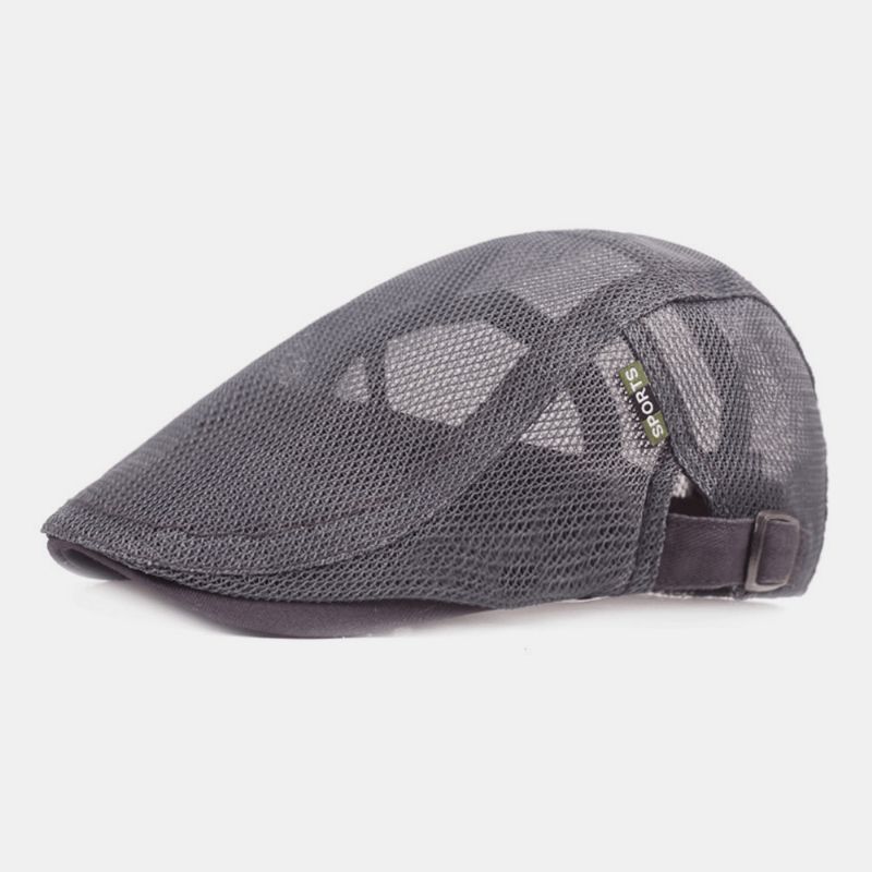 Unisex-Kokoinen Mesh-Barettihattu Summer Cool Suncreen Hengittävä Litteä Lippalakki Ivy Cap Kuljettajan Hattu