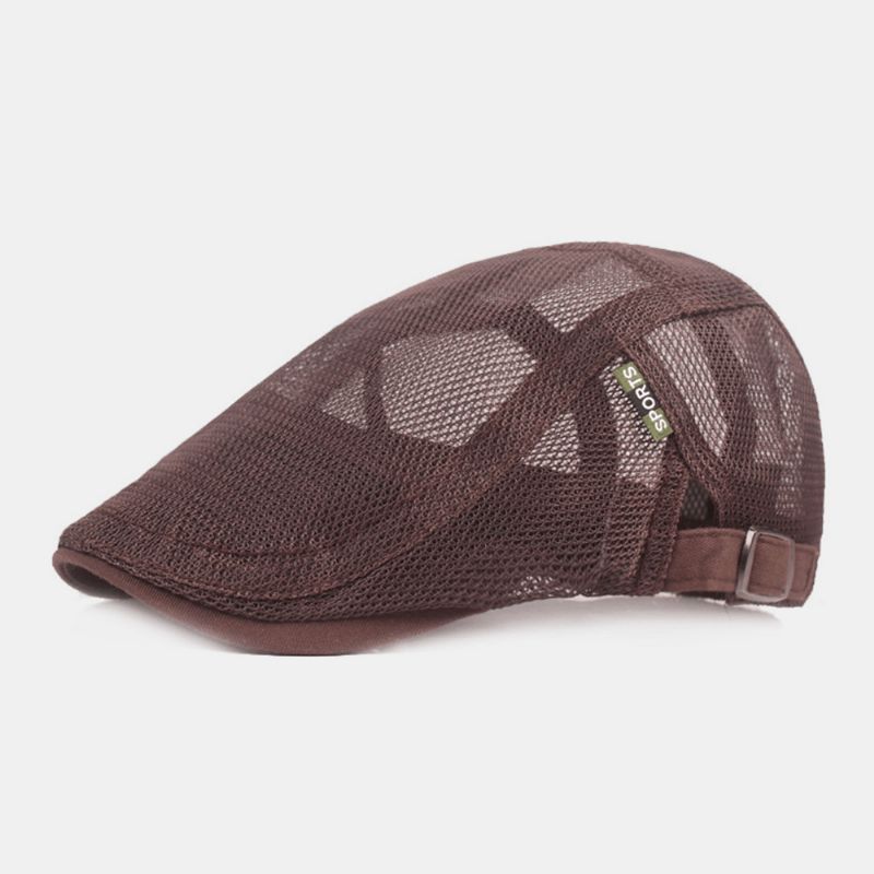 Unisex-Kokoinen Mesh-Barettihattu Summer Cool Suncreen Hengittävä Litteä Lippalakki Ivy Cap Kuljettajan Hattu