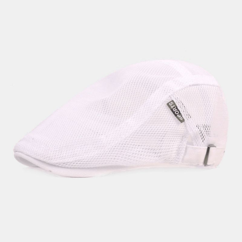 Unisex-Kokoinen Mesh-Barettihattu Summer Cool Suncreen Hengittävä Litteä Lippalakki Ivy Cap Kuljettajan Hattu