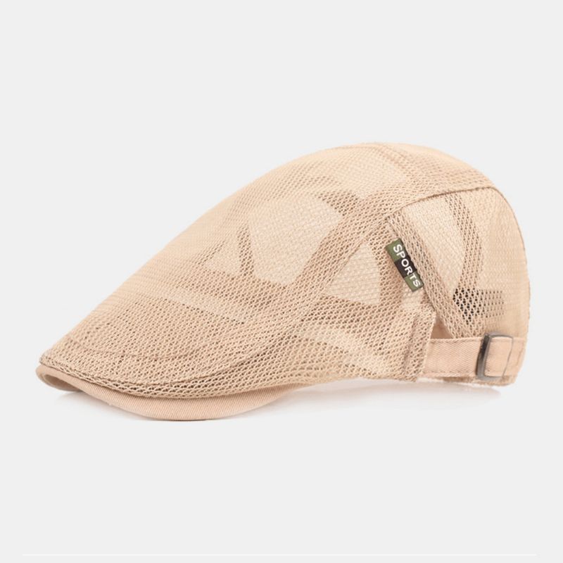 Unisex-Kokoinen Mesh-Barettihattu Summer Cool Suncreen Hengittävä Litteä Lippalakki Ivy Cap Kuljettajan Hattu