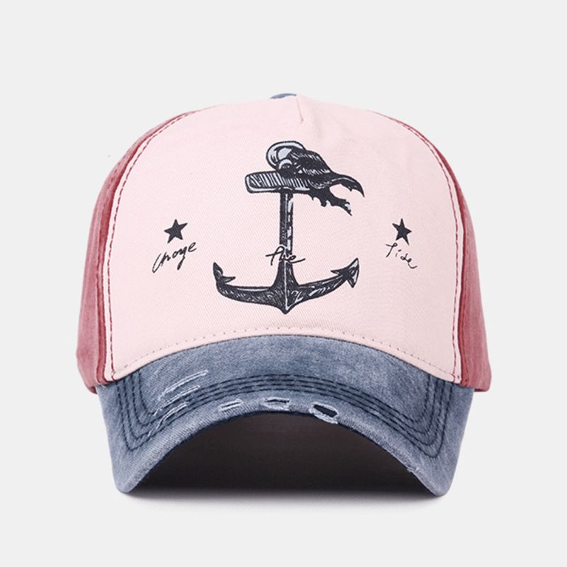 Unisex Make-Old Pirate Ship Anchor Pattern Pattern Ivy Cap Outdoor Suncreen Baseball Hatut Stretch Fit Cap