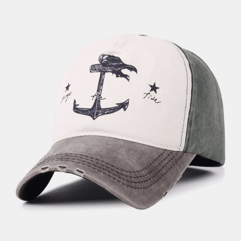 Unisex Make-Old Pirate Ship Anchor Pattern Pattern Ivy Cap Outdoor Suncreen Baseball Hatut Stretch Fit Cap