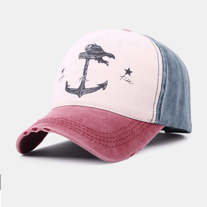 Unisex Make-Old Pirate Ship Anchor Pattern Pattern Ivy Cap Outdoor Suncreen Baseball Hatut Stretch Fit Cap