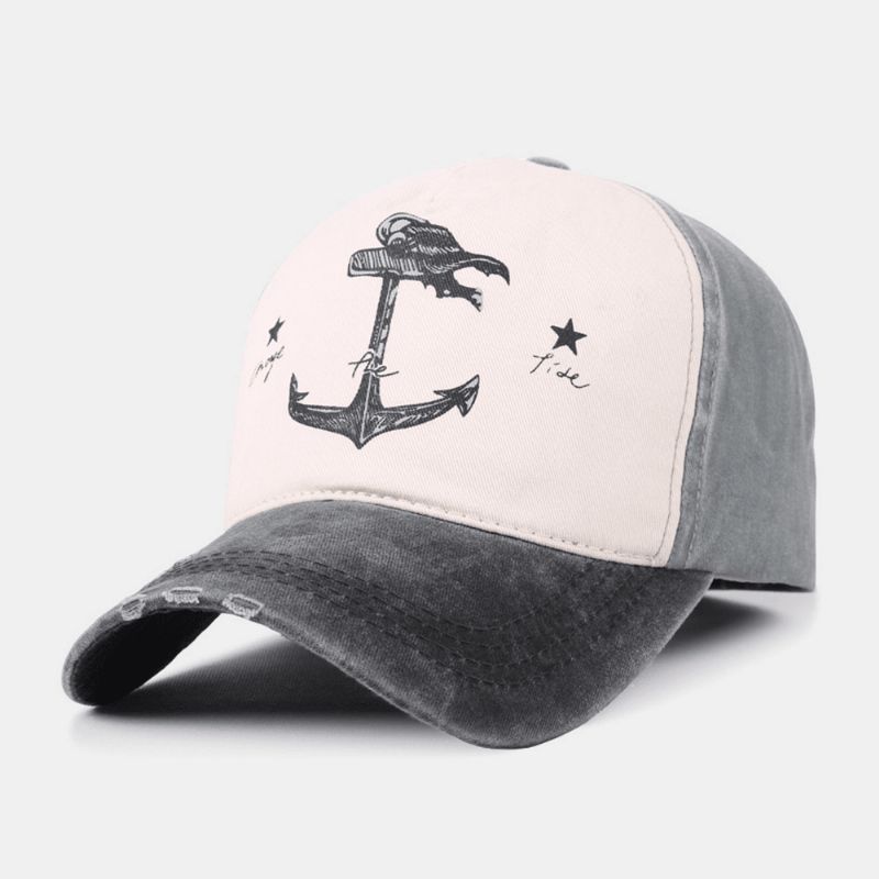 Unisex Make-Old Pirate Ship Anchor Pattern Pattern Ivy Cap Outdoor Suncreen Baseball Hatut Stretch Fit Cap