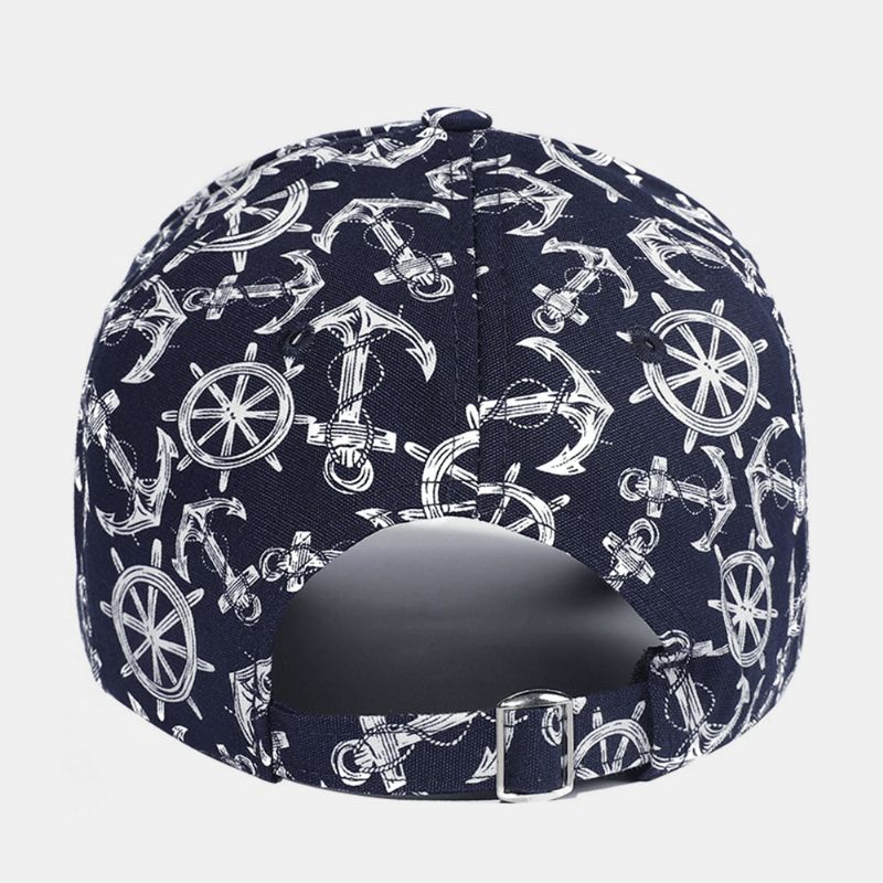 Unisex-Puuvillakuvioitu Ivy Cap Päällinen Veneankkurikuvio Kesän Ulkoilu Baseball-Hatut