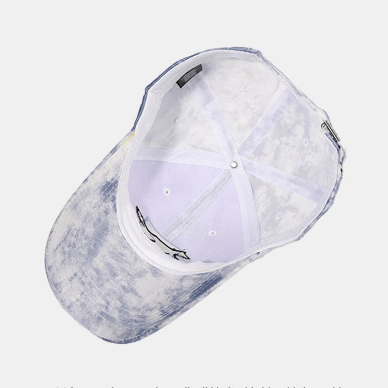 Unisex Tie-Dye Ivy Cap Little Fox Kirjontakuvioinen Ulkona Aurinkovarjo Rento Säädettävä Lippalakki Baseball-Hatut